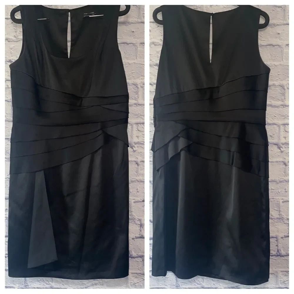 Cleo + Max classic satin black cocktail dress